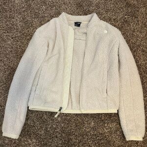 White fleece North Face jacket